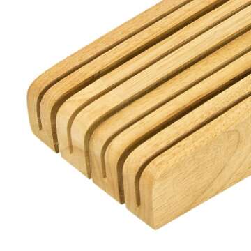 WÜSTHOF 7-Slot Drawer Knife Storage Organizer in Oak