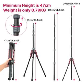 Lightweight ULANZI MT-49 Carbon Fiber Tripod for Photography