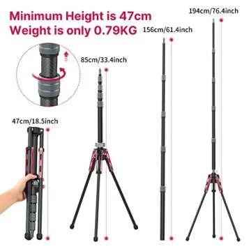 Lightweight ULANZI MT-49 Carbon Fiber Tripod for Photography