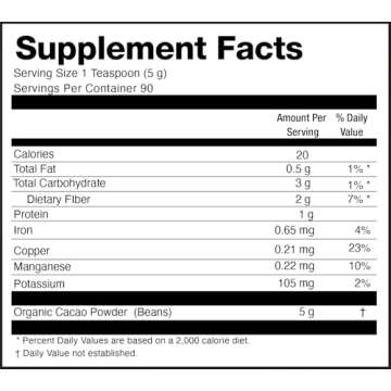 Organic Raw Cacao Powder - 1 Pound - Premium Unsweetened Superfood - Keto & Vegan Certified - Perfec...