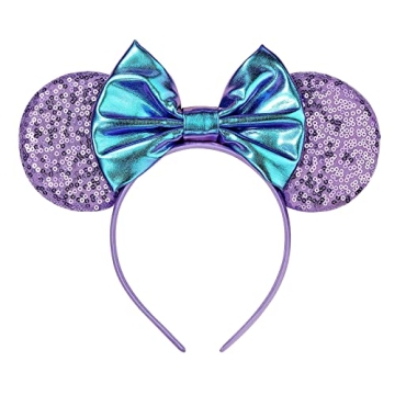 Eisyaa Mouse Ears Bow Headbands - Sequin Minnie Ears for Kids & Adults