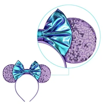 Eisyaa Sequin Mouse Ears Headband for Disney Fun