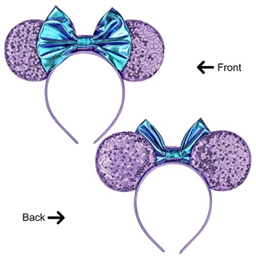 Eisyaa Sequin Mouse Ears Headband for Disney Fun