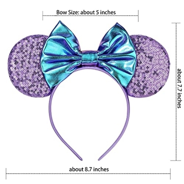Eisyaa Sequin Mouse Ears Headband for Disney Fun