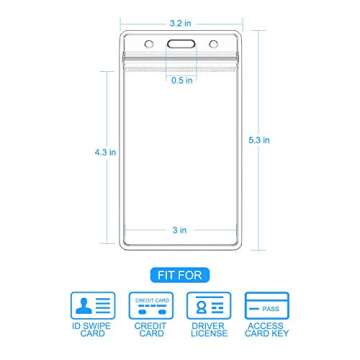 Teskyer Waterproof Vaccination Card Holder Pack of 5