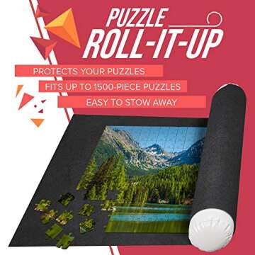 Nessie’s Playground Puzzle Roll Up Mat - Store and Transport Jigsaw Puzzles Up to 1500 Pieces - 46...