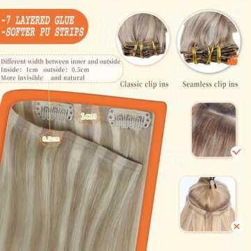 Luxurious Full Shine Clip in Hair Extensions for Volume