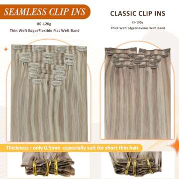 Luxurious Full Shine Clip in Hair Extensions for Volume