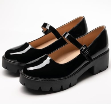 Women's Round Toe Ankle Strap Mary Janes Low Heel Shoes