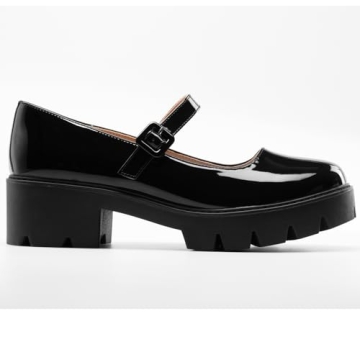 Women's Round Toe Ankle Strap Mary Janes Low Heel Shoes