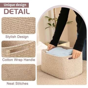 OIAHOMY Cotton Storage Baskets - Stylish Organizing Solution