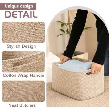 OIAHOMY Cotton Storage Baskets - Stylish Organizing Solution