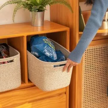 OIAHOMY Cotton Storage Baskets - Stylish Organizing Solution