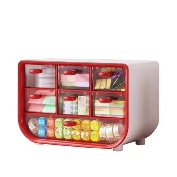 Mini Desk Organizer with 7 Drawers, Perfect for Office & School