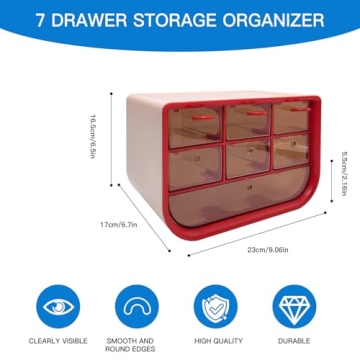 Mini Desk Organizer with 7 Drawers for Stylish Storage