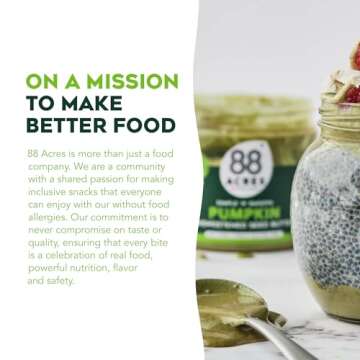 88 Acres Organic Pumpkin Seed Butter | Unsweetened | Keto-Friendly, Gluten Free, Dairy Free, Nut-Free Seed Butter Spread | Vegan & Non GMO | 2 Pack, 14 oz