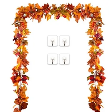 DearHouse 2 Pack Fall Garland Maple Leaf for Thanksgiving Decor