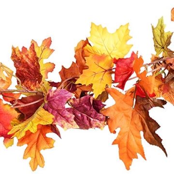 DearHouse 2 Pack Fall Garland Maple Leaf for Thanksgiving Decor