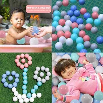 LANGXUN 50pcs Soft Plastic Balls - Toy Balls for Kids - Gift for Toddler Birthday Christmas, Ball Pit Play Tent, Water Toys, Kiddie Pool, Party Decoration