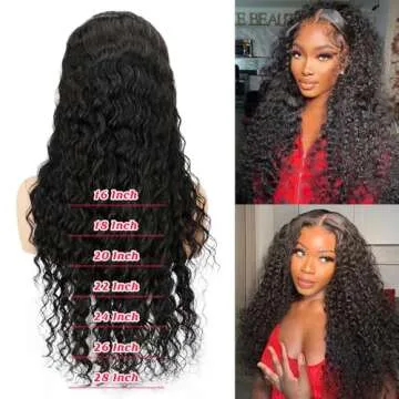 SOSATISFY Deep Wave Lace Front Wigs Human Hair 4x4 HD Transparent Lace Closure Wigs Glueless 180% Density Human Hair Wigs for Black Women Pre Plucked with Baby Hair (20 inch)