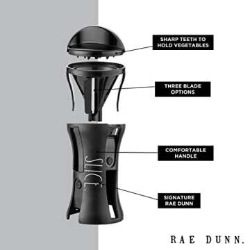 Rae Dunn Handheld Vegetable Spiralizer - Easy to Use Zucchini Noodle Maker and Veggie Slicer for Hea...