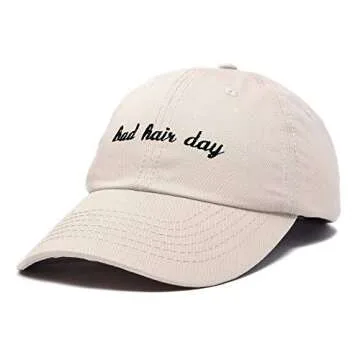 DALIX Beige Bad Hair Day Baseball Cap for All