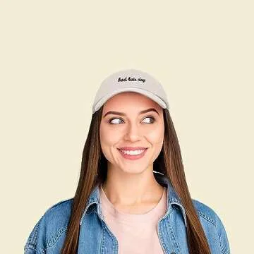 DALIX Beige Bad Hair Day Baseball Cap for All