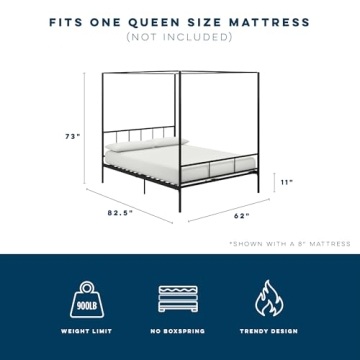 Elegant Novogratz Modern Four Poster Bed for Home Decor