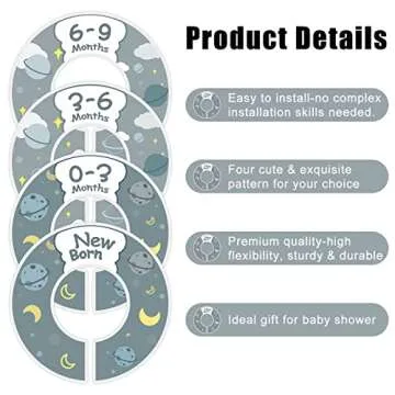 upain Baby Closet Size Dividers for Clothes Set of 8