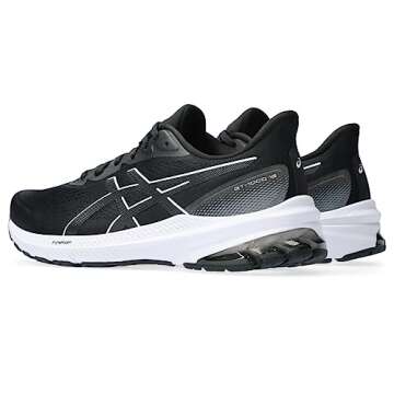 ASICS Women's GT-1000 12 Running Shoes, 9, Black/White