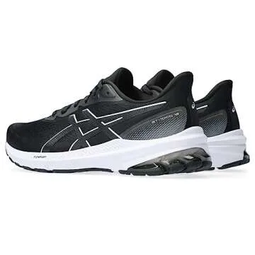 ASICS Women's GT-1000 12 Running Shoes, 9, Black/White