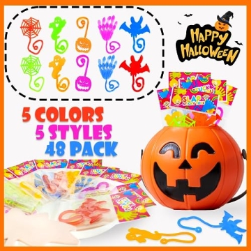 48PCS Halloween Sticky Toys for Kids Goodie Bag Stuffers