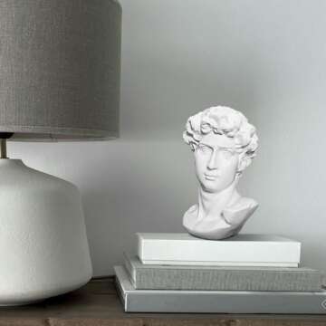 LKXHarleya 6 Inch Classic Greek Michelangelo David Bust Statue Replica Sculpture Figurine for Artist