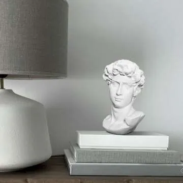 LKXHarleya 6 Inch Classic Greek Michelangelo David Bust Statue Replica Sculpture Figurine for Artist