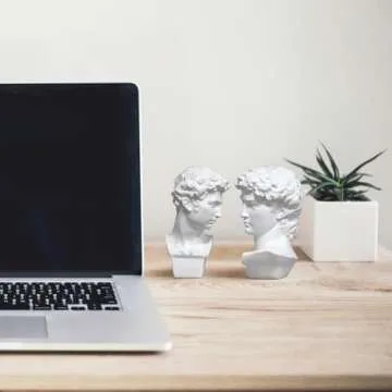 LKXHarleya 6 Inch Classic Greek Michelangelo David Bust Statue Replica Sculpture Figurine for Artist