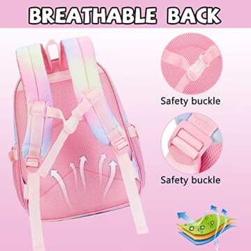 BTOOP Kids Backpack Girls School Backpack Preschool Kindergarten Unicorn Toddler BookBag with Chest ...