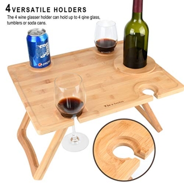 Tirrinia Portable Wine Picnic Table for Wine Lovers