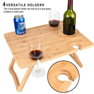 Tirrinia Portable Wine Picnic Table for Wine Lovers