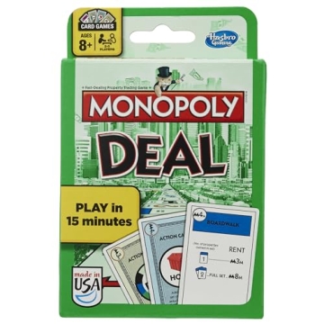 Hasbro Gaming Monopoly Deal Card Game, Quick-Playing Card Game for 2-5 Players, Game for Families an...