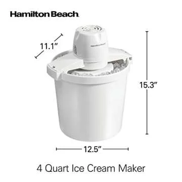Hamilton Beach Electric Automatic Ice Cream Maker & Frozen Yogurt Machine, Makes Custard, Sorbet, Ge...