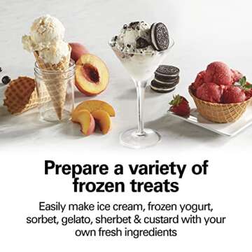 Hamilton Beach Electric Automatic Ice Cream Maker & Frozen Yogurt Machine, Makes Custard, Sorbet, Gelato and Sherbet, 4 Quart, White