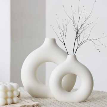 Stylish CUCUMI Ceramic Vase Set of 2 for Home Decor