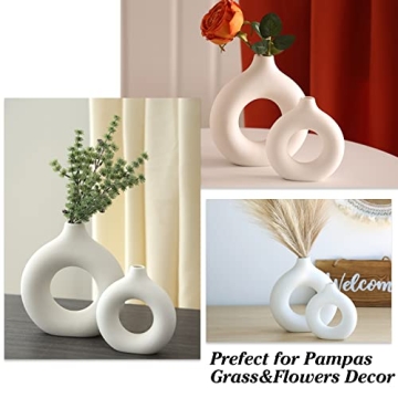 Stylish CUCUMI Ceramic Vase Set of 2 for Home Decor