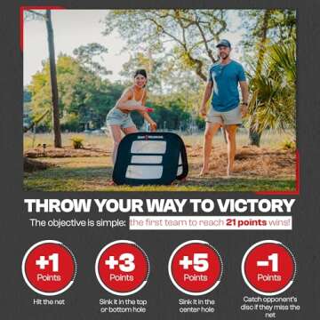 Disc Warrior Disc Toss Game - Outdoor Game for Backyard, Beach, Tailgating, Park, Camping - Frisbee Targets - Flying Disc Cornhole