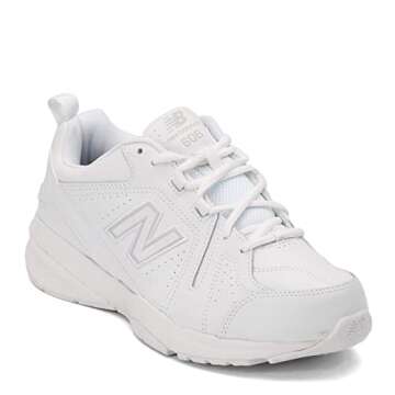 New Balance Men's 608 V5 Casual Comfort Cross Trainer, White/White, 8.5 Wide