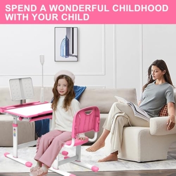 BELANITAS Kids Desk with Light and Adjustable Features