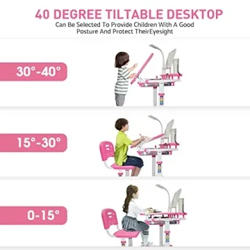 BELANITAS Kids Desk with Light and Adjustable Features