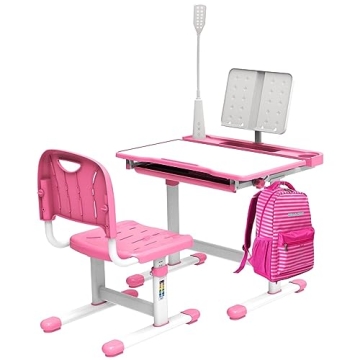 BELANITAS Kids Desk with Light and Adjustable Features