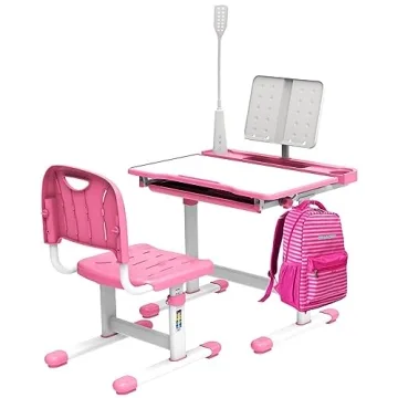 BELANITAS Kids Desk with Light and Adjustable Features