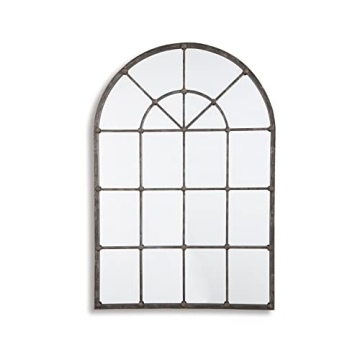 Oengus Traditional Antiqued Metal Framed Accent Mirror 32x46